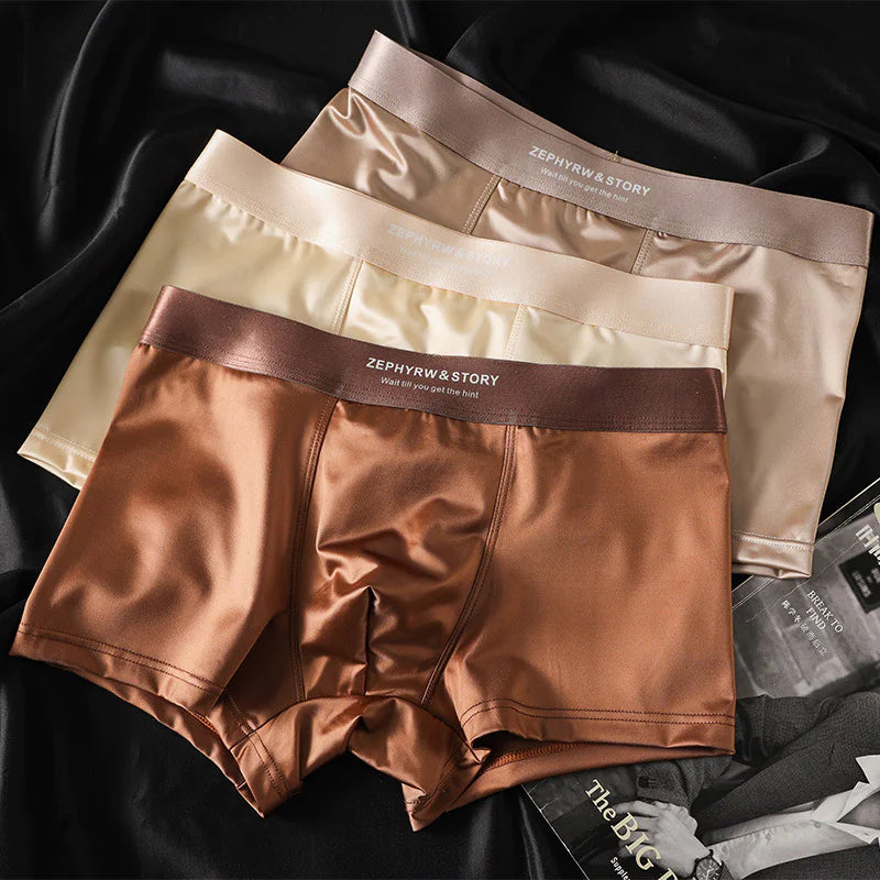 Men's Satin Ice Silk Breathable Boxers – Summer Collection